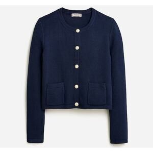 J.Crew Women's Emilie Sweater Lady Jacket Gold Button Cotton Cardigan Size XL